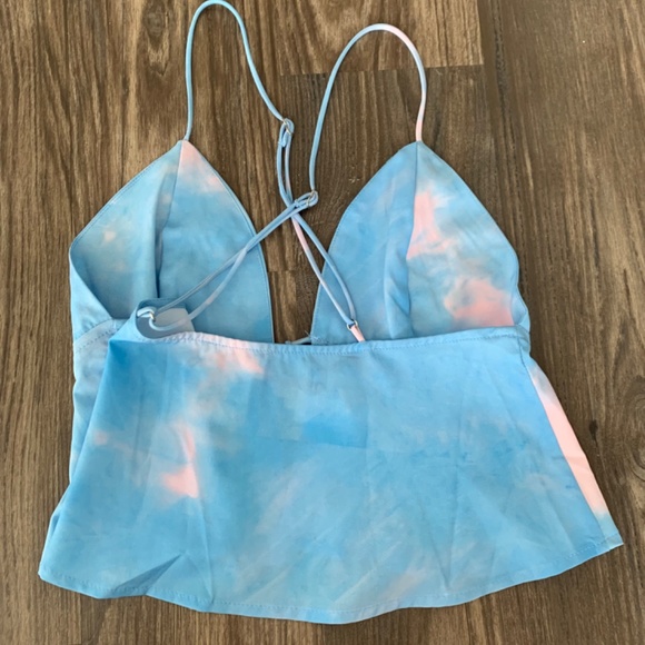 Superdown Isla Strappy Top Size Small Pink and Blue - Picture 4 of 5